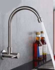 stainless steel wall type single cold faucet