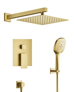 Modern-look wall-mounted Shower Faucet Set, With 10"  Shower Head and Handheld Shower