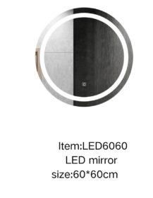 60 by 60 cm Round LED Intelligent Bathroom/Vanity Mirror